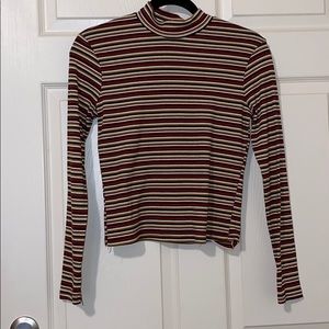 Mock Neck Ribbed Crop Top